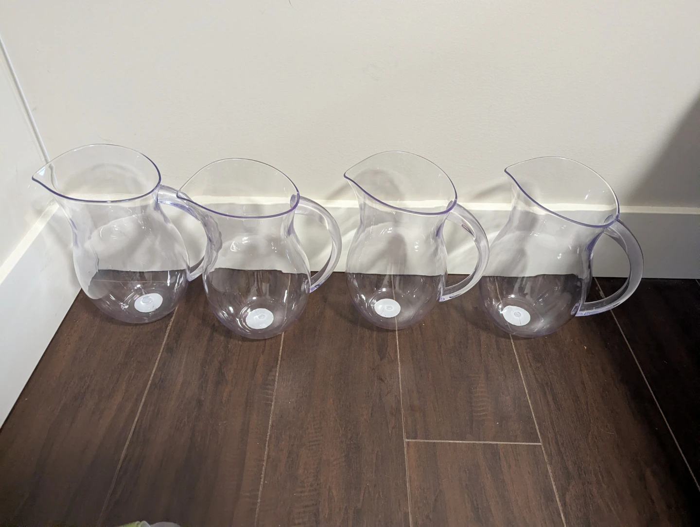 Set of 4 Clear Plastic Pitchers