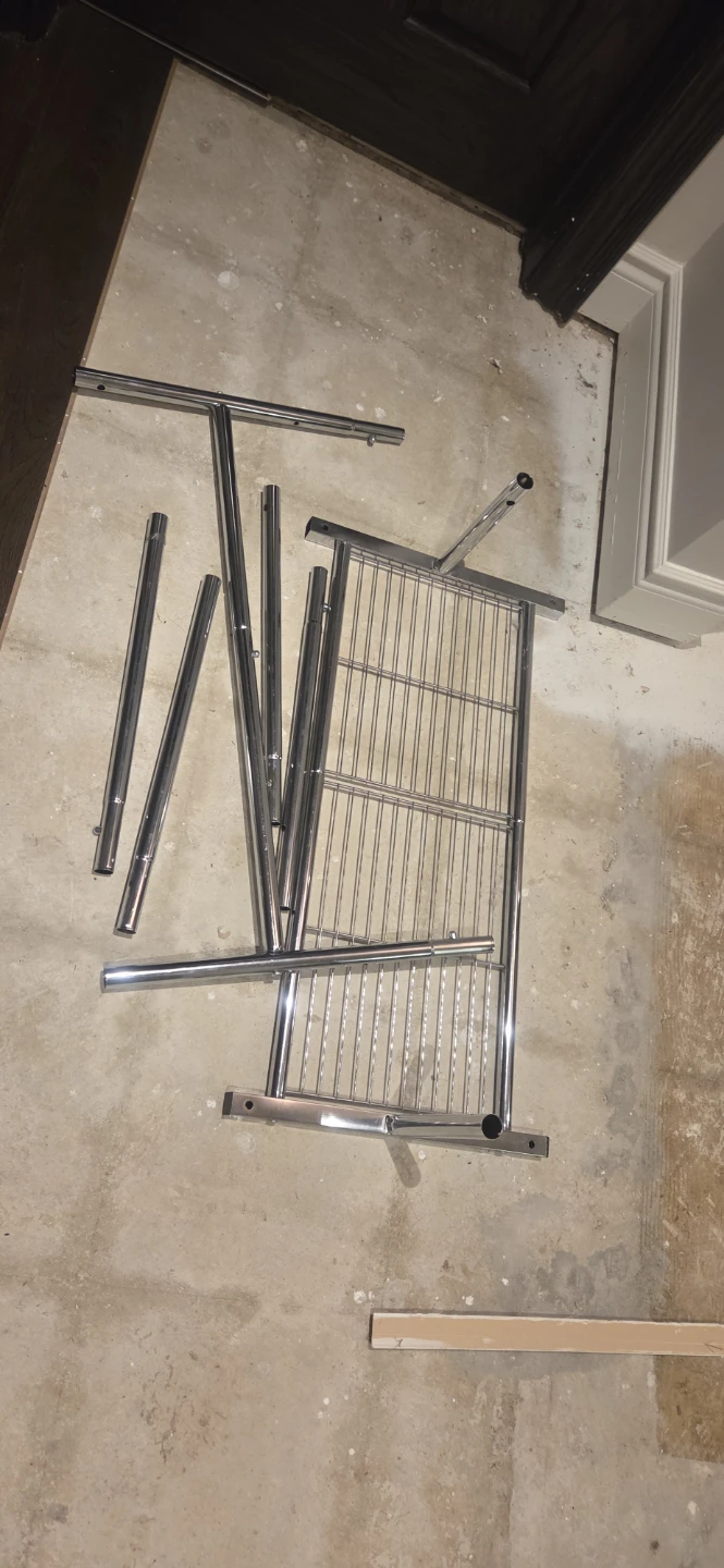 Chrome Metal Garment Rack - Disassembled