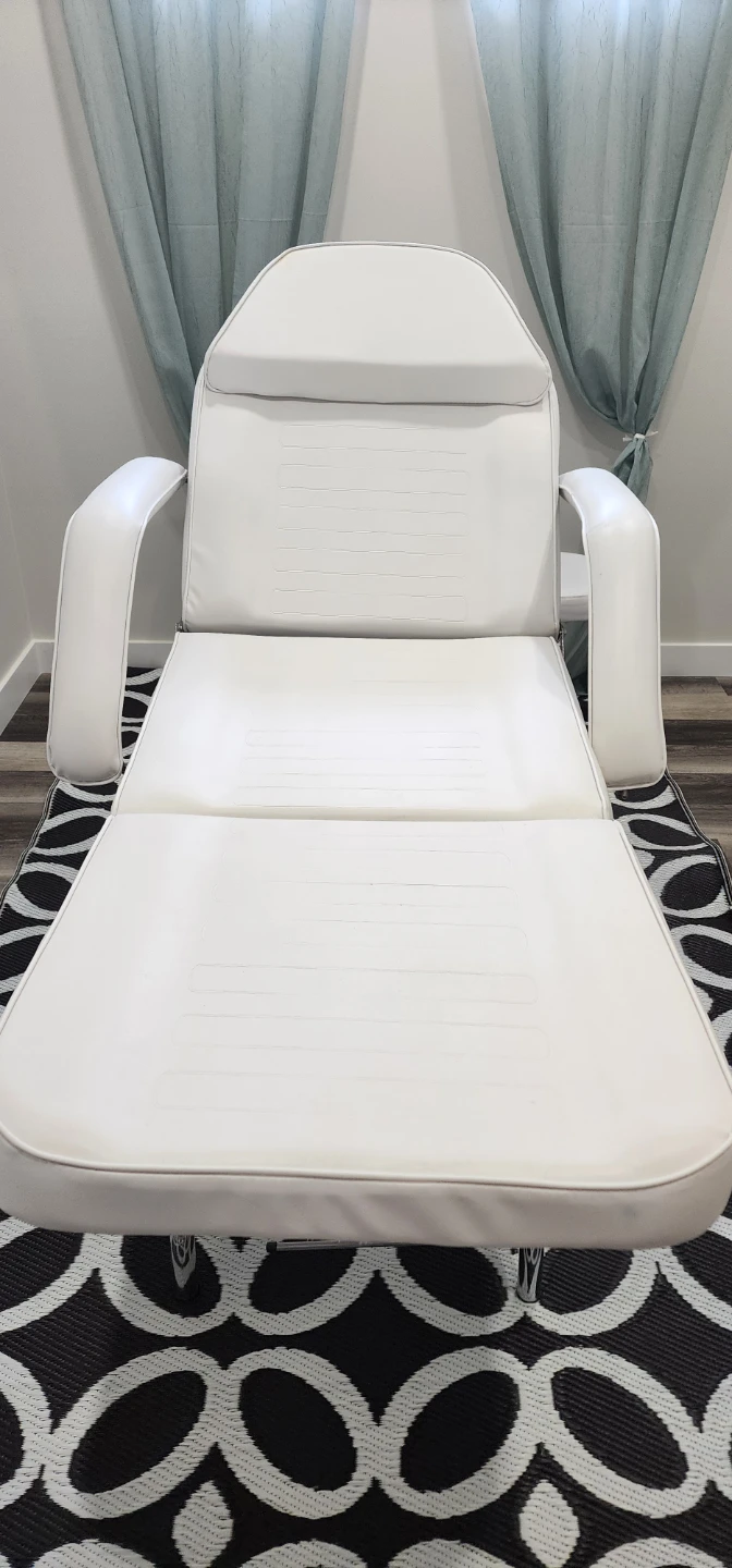 White Massage Table with Stool - photo 2