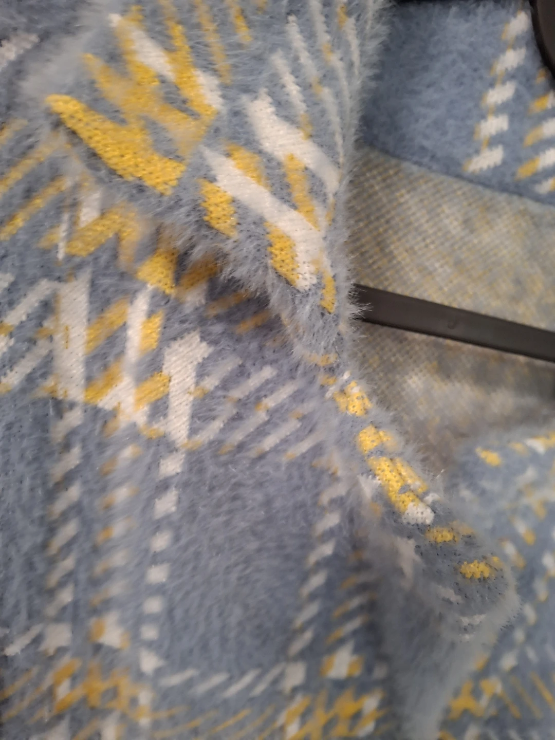 Blue Plaid Fuzzy Cardigan Jacket - photo 5