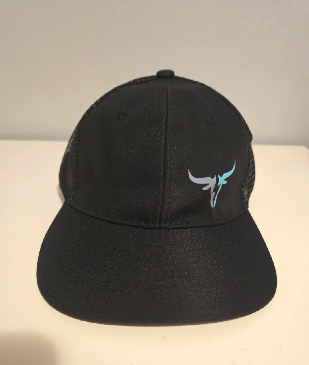 Black Trucker Hat with Bull Logo - photo 2