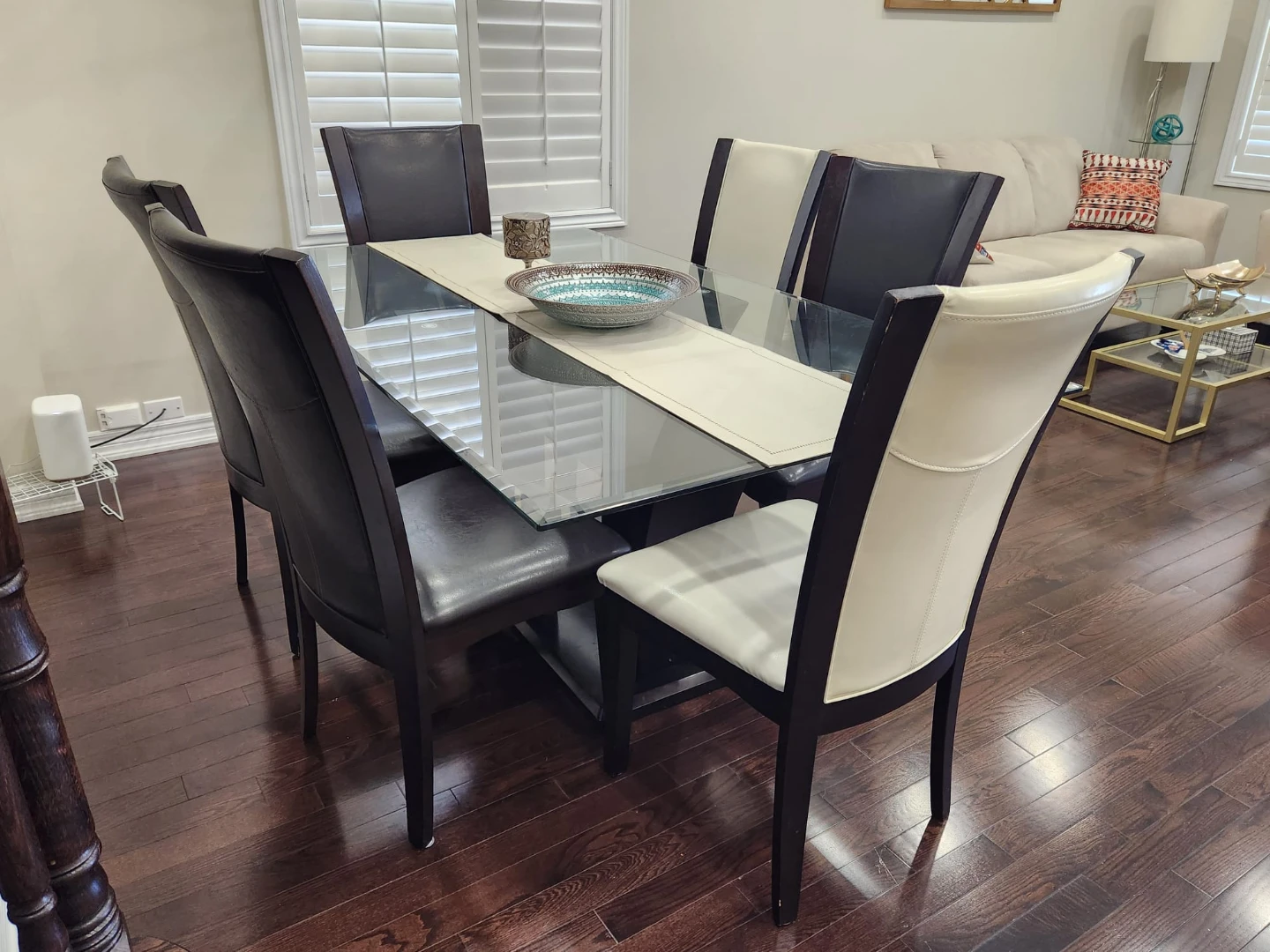Glass Top Dining Table with 6 Chairs - photo 2