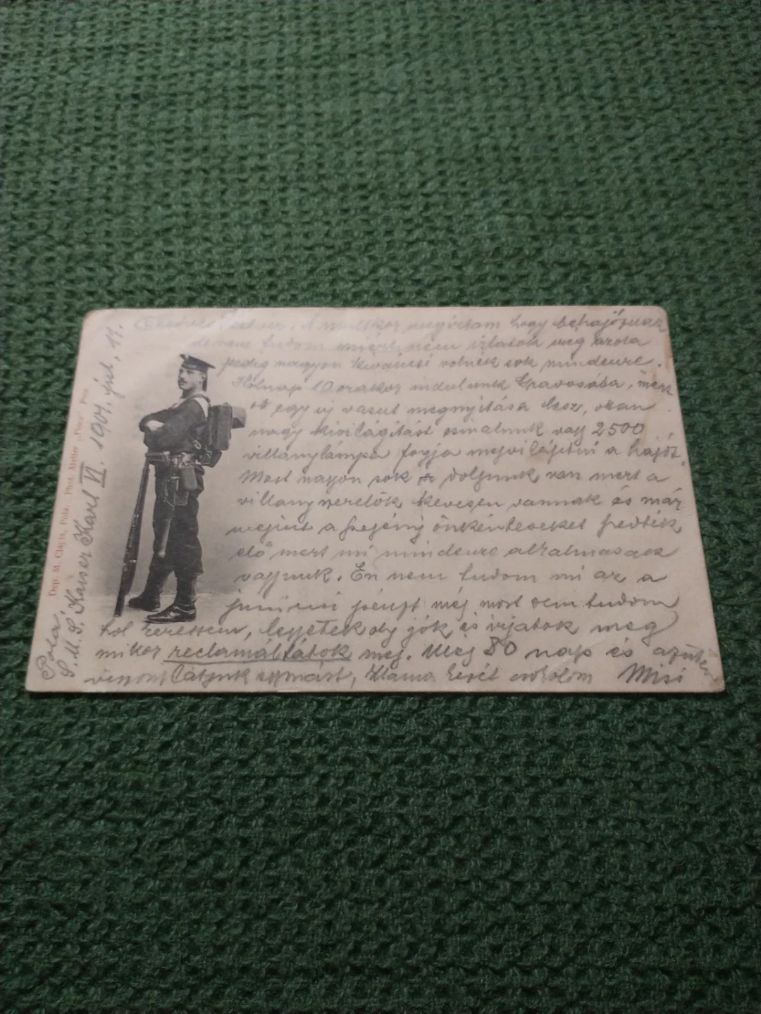 Beautiful Vintage 1901 Austro-Hungarian Military Postcard - photo 4