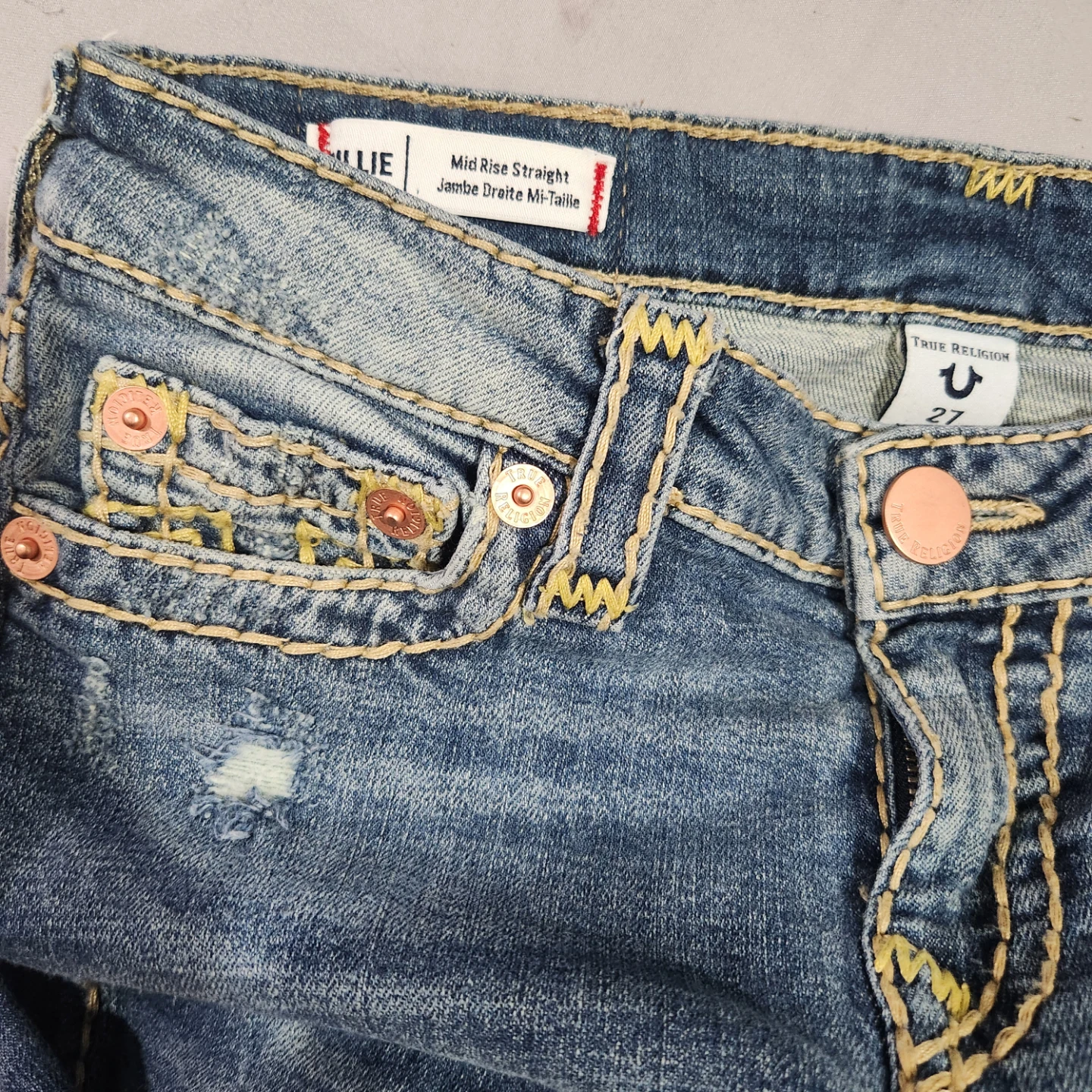 Y2K RARE True Religion Mid Rise Straight Jeans - photo 5