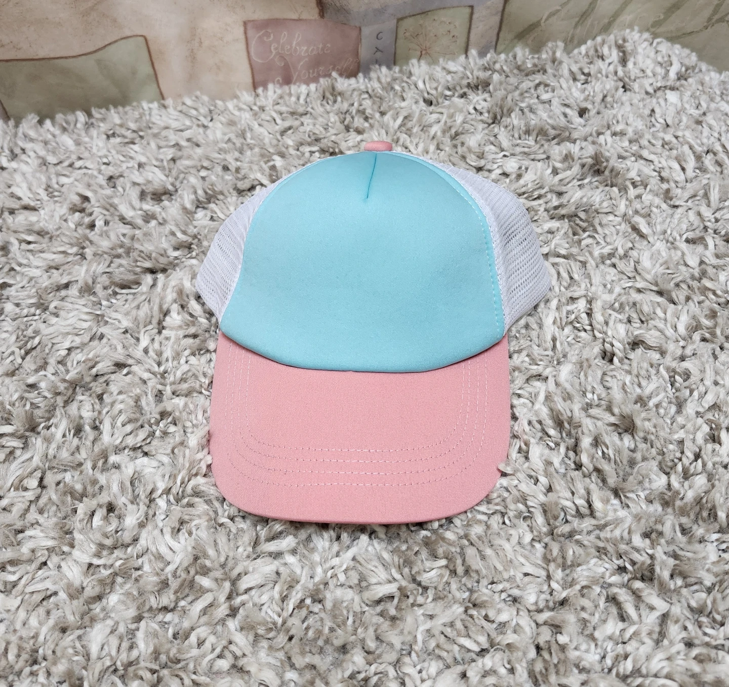 Trucker Hat - Pink and Teal