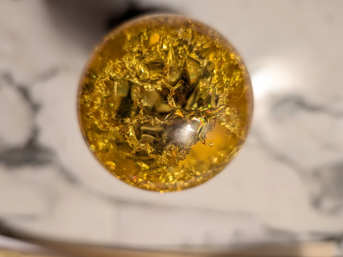 Ornate Citrine Spere With Golden Cup Chalise Trinket Dish - photo 2