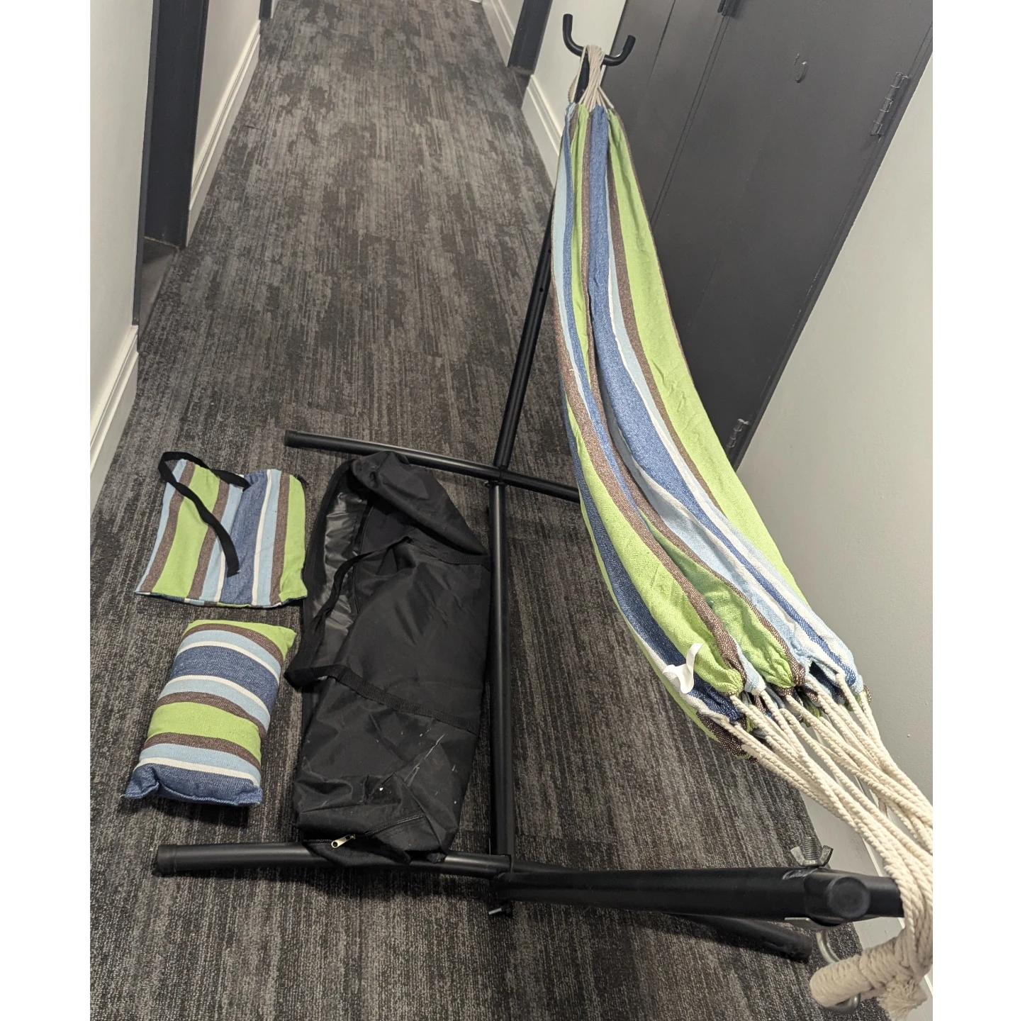Hammock with Stand, Foldable Steel Frame Bag Space Saving - photo 2