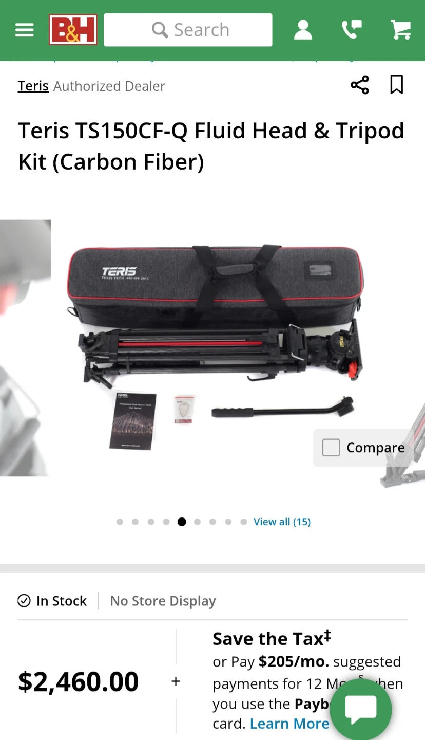Teris TS150CF-Q Fluid Head & Tripod Kit (Carbon Fiber) - photo 3