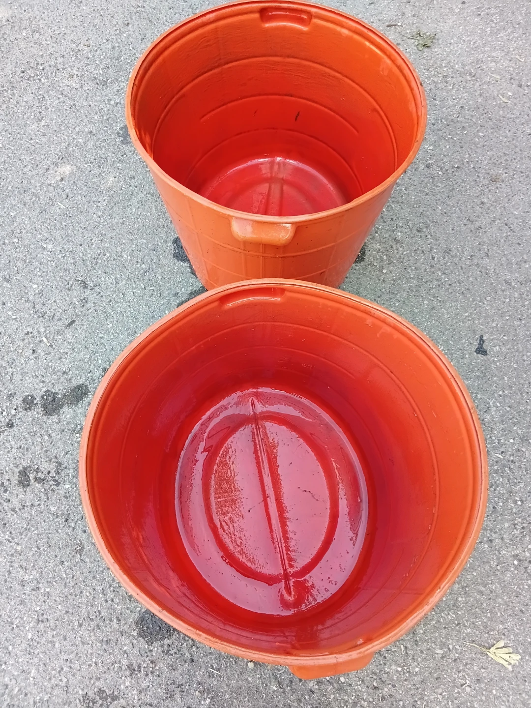 Two Orange Industrial Rain Buckets - photo 2