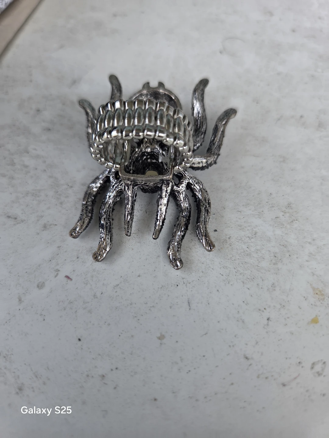 Black Spider Ring with Purple Gems - photo 3