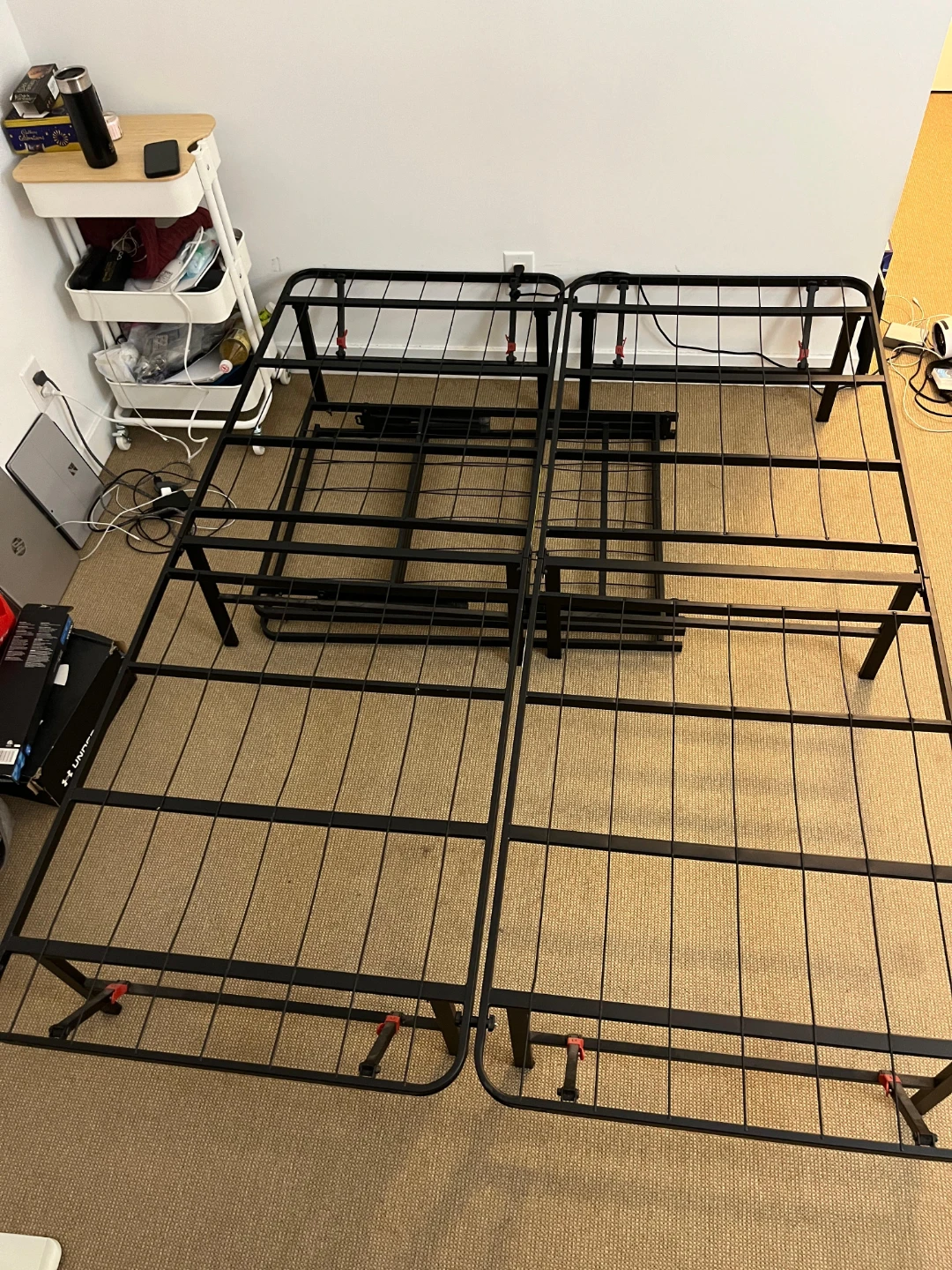 Queen Metal Bed Frame with Ikea Foam Mattress - photo 2