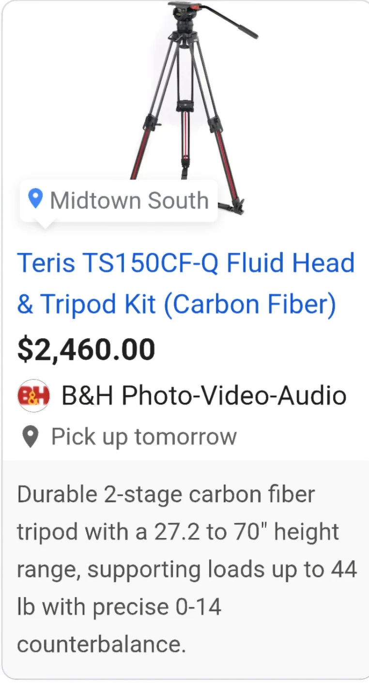 Teris TS150CF-Q Fluid Head & Tripod Kit (Carbon Fiber)