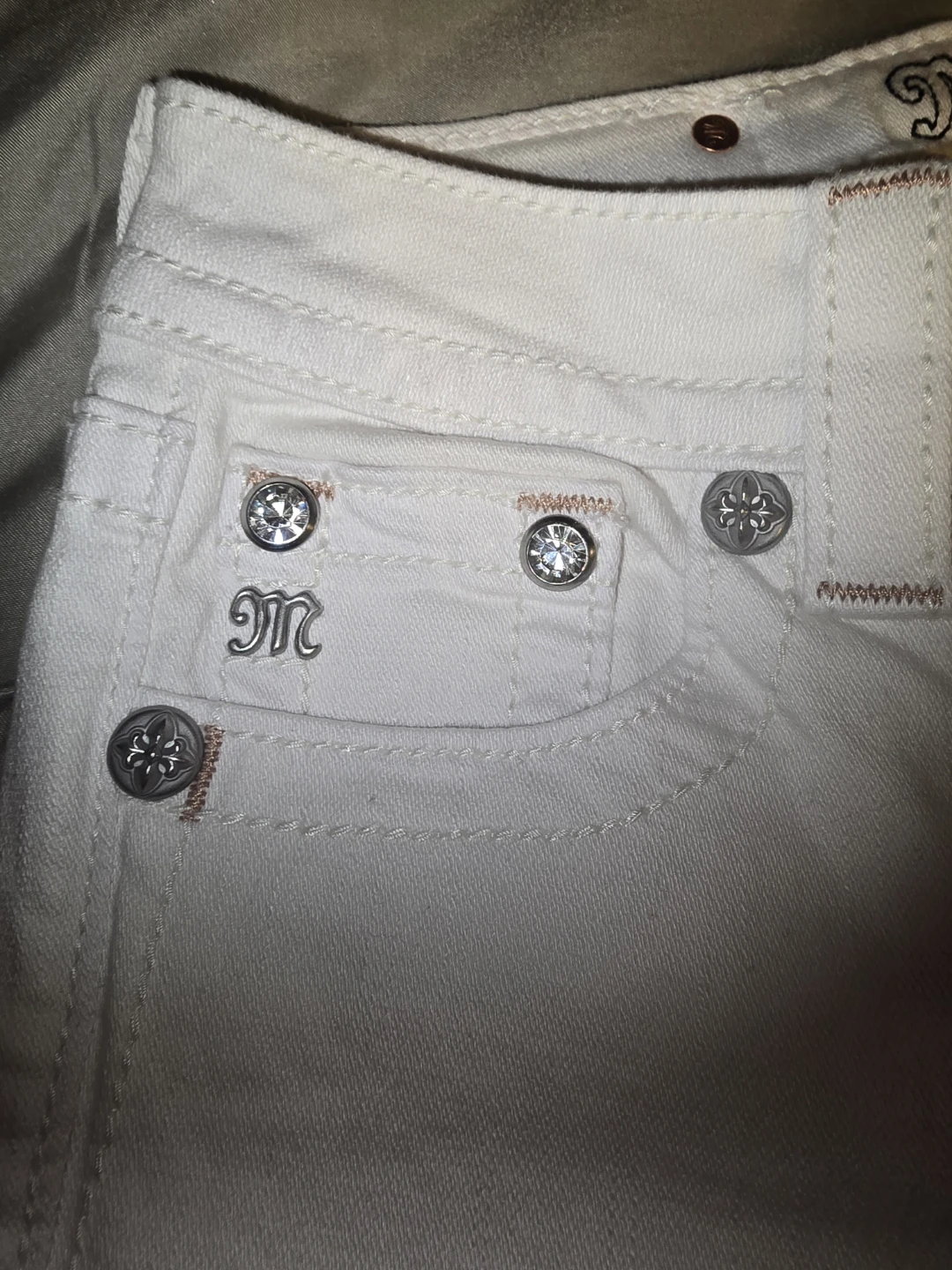 Miss Me White Denim Jeans Size 25 - photo 5