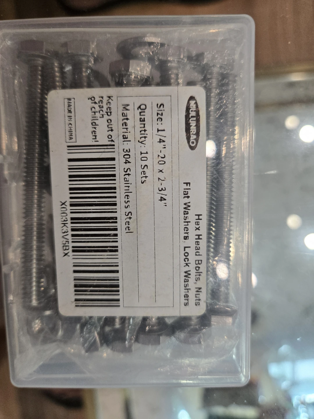 Mullunrad Hex Head Bolts, Nuts, Washers - 1/4" - 10 Sets - photo 4