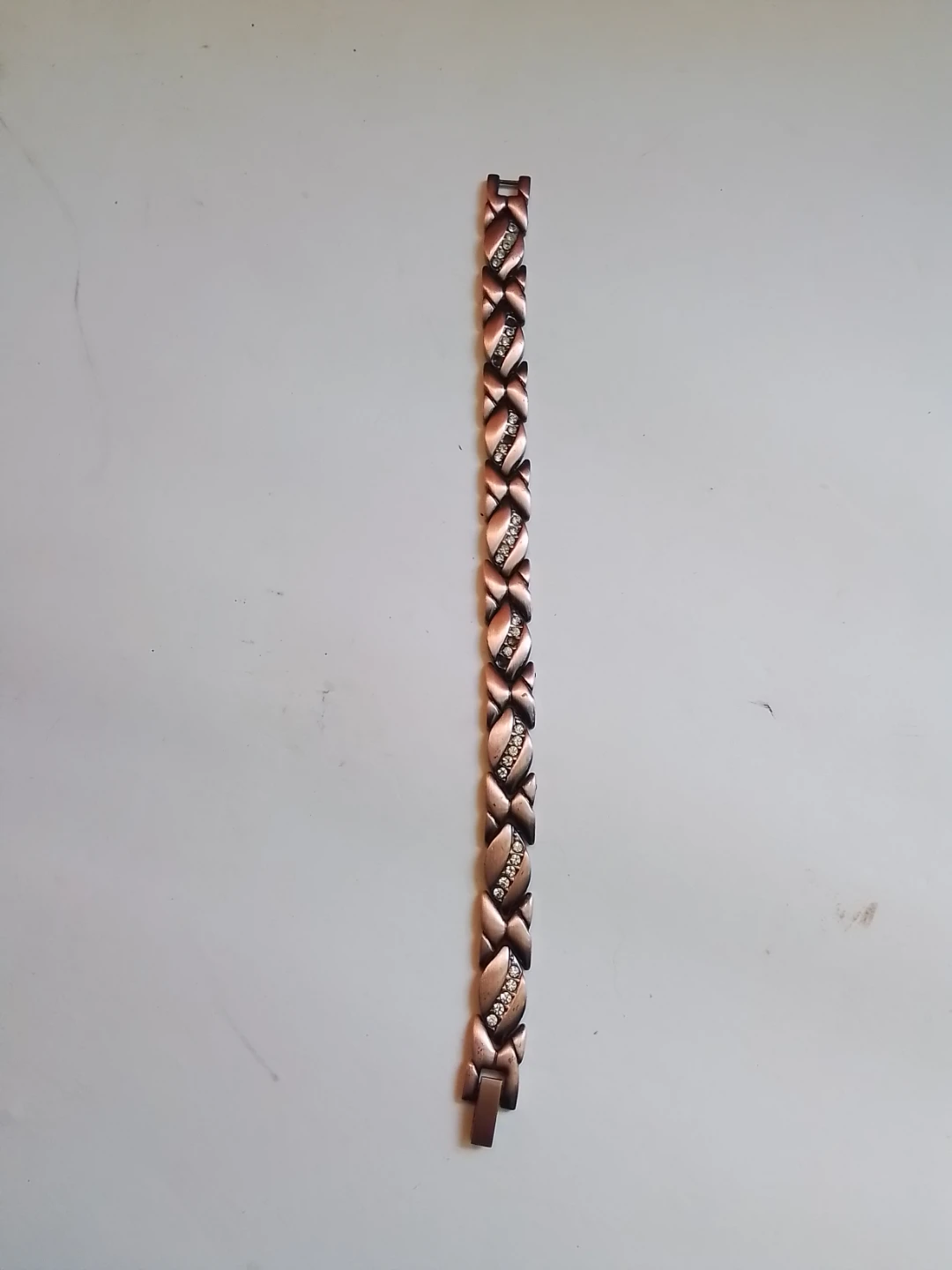 Copper Magnetic Bracelet with Rhinestones
