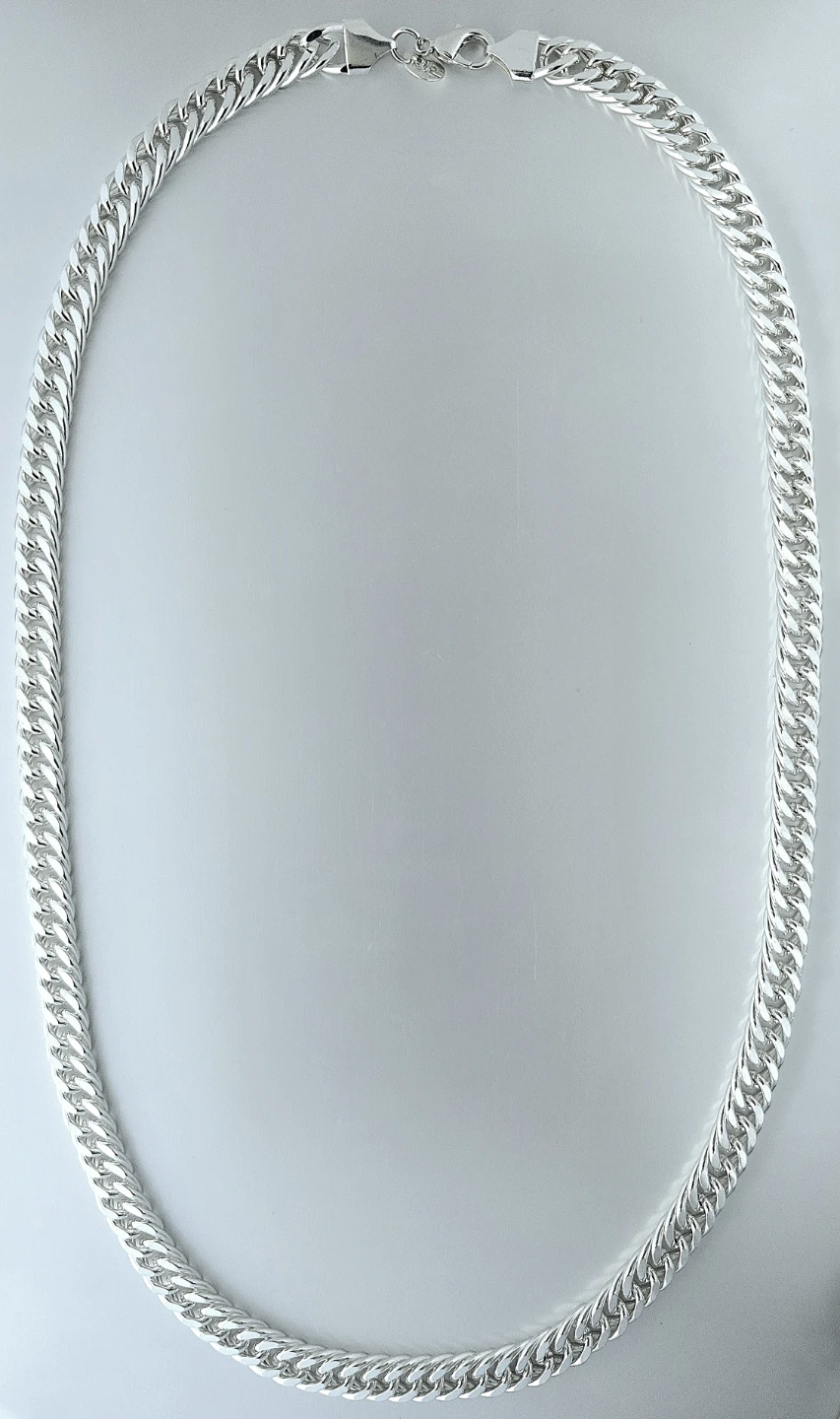 Silver Double Curb Chain