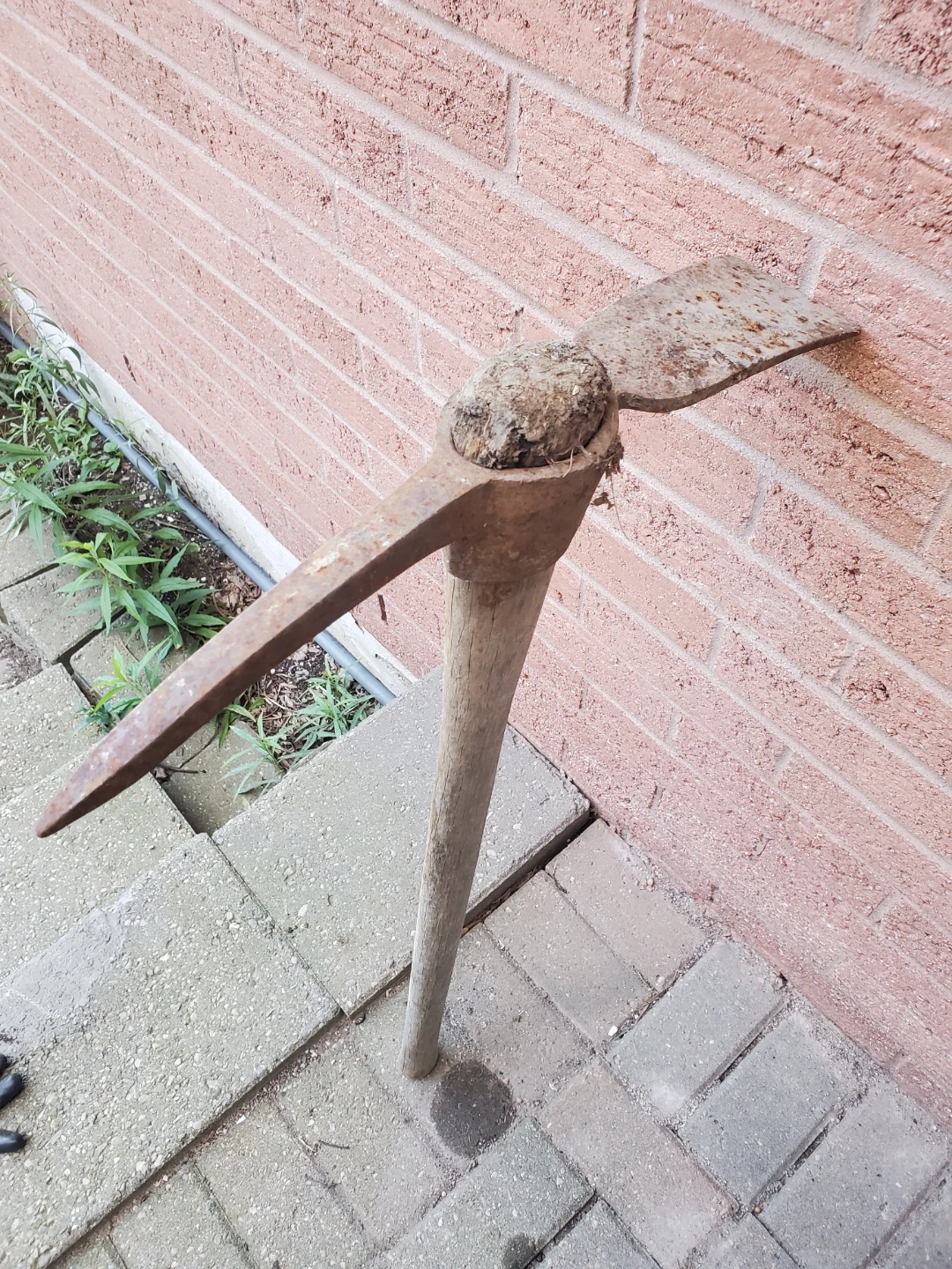 Pickaxe with Wooden Handle