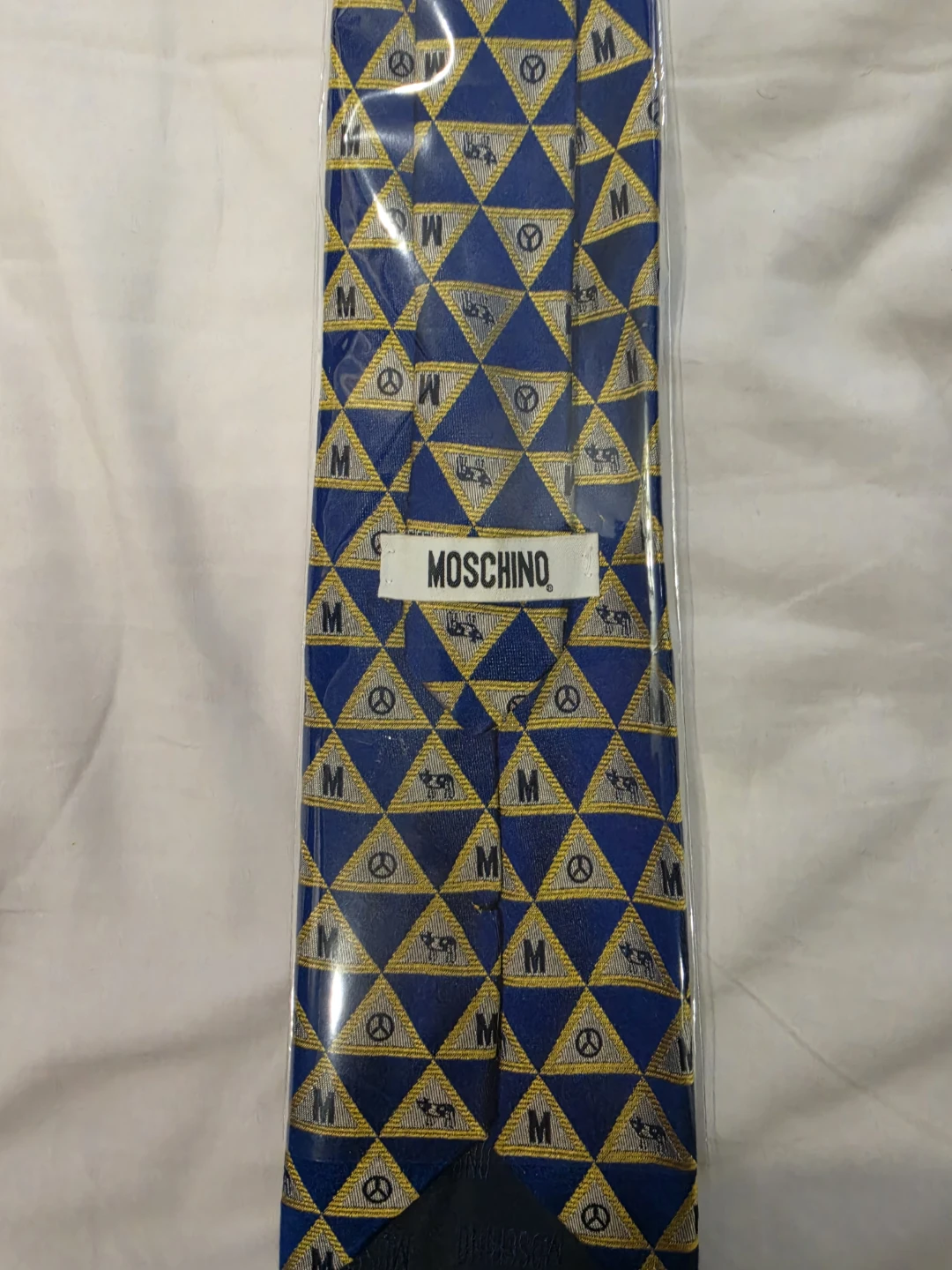 Moschino Tie Blue Gold Pattern - photo 3