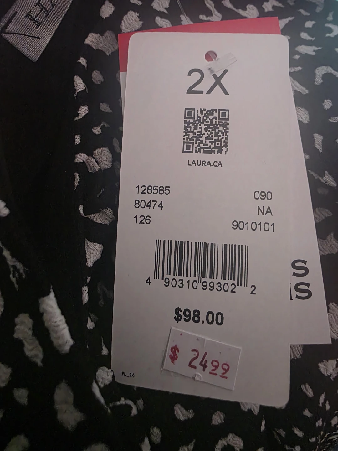 Laura 2X Women's Black & White Leopard Print Dress - photo 2