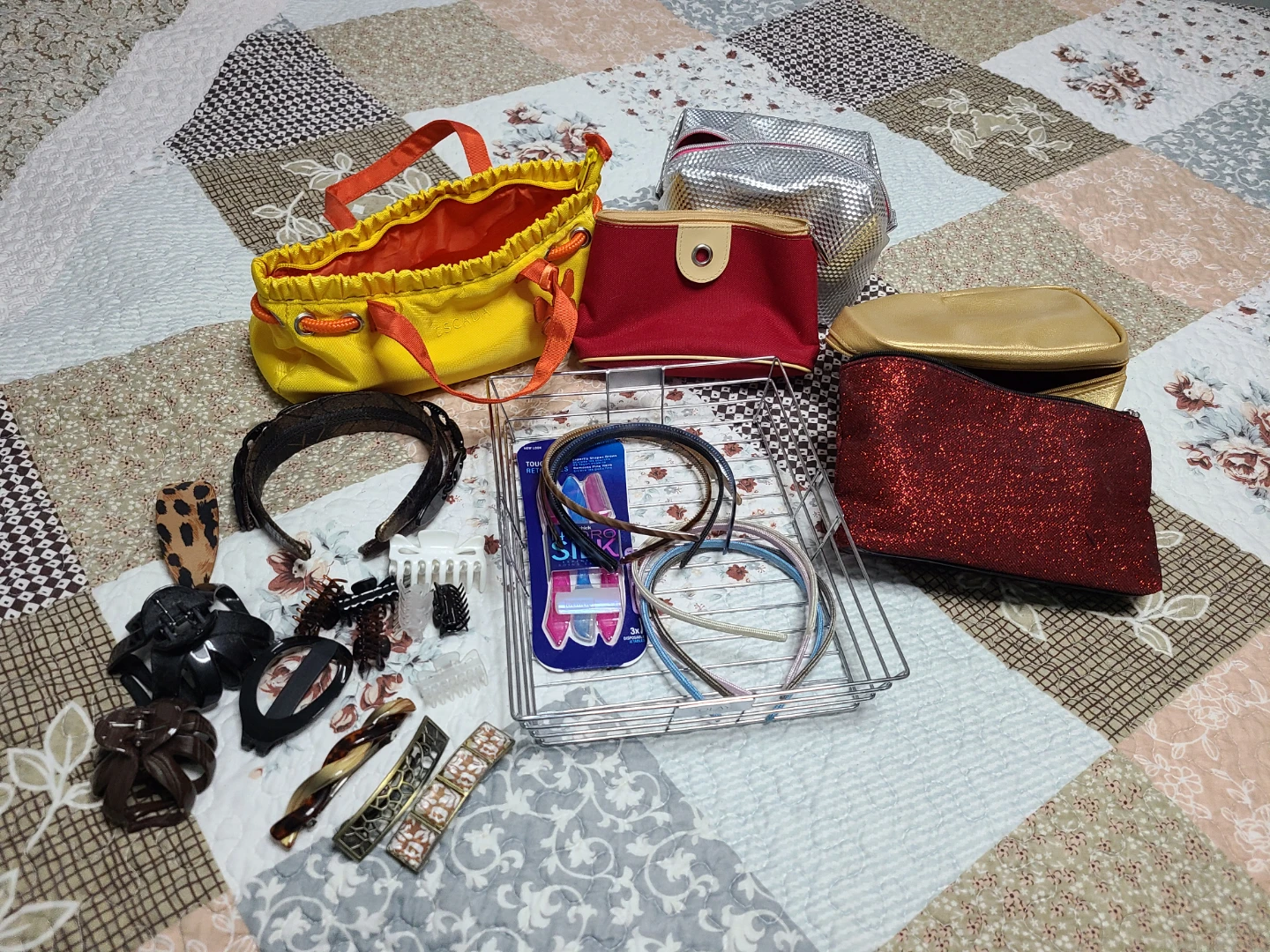 Womens Hair clips, makeup bags etc