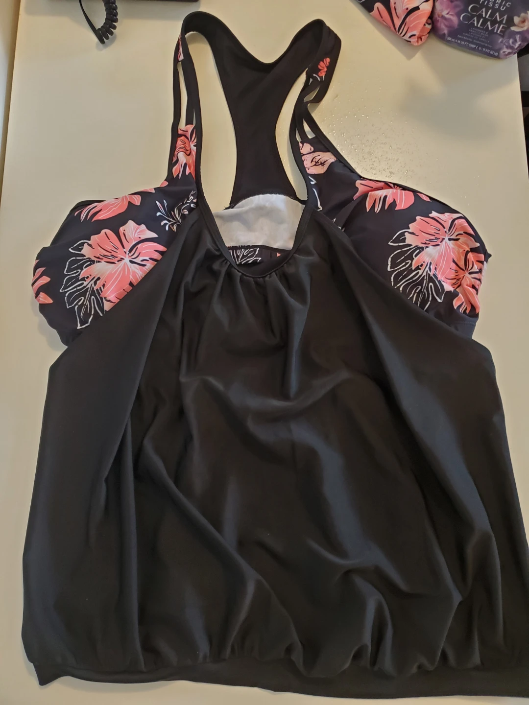 Plus Size Floral Racerback Tankini Swimsuit Set