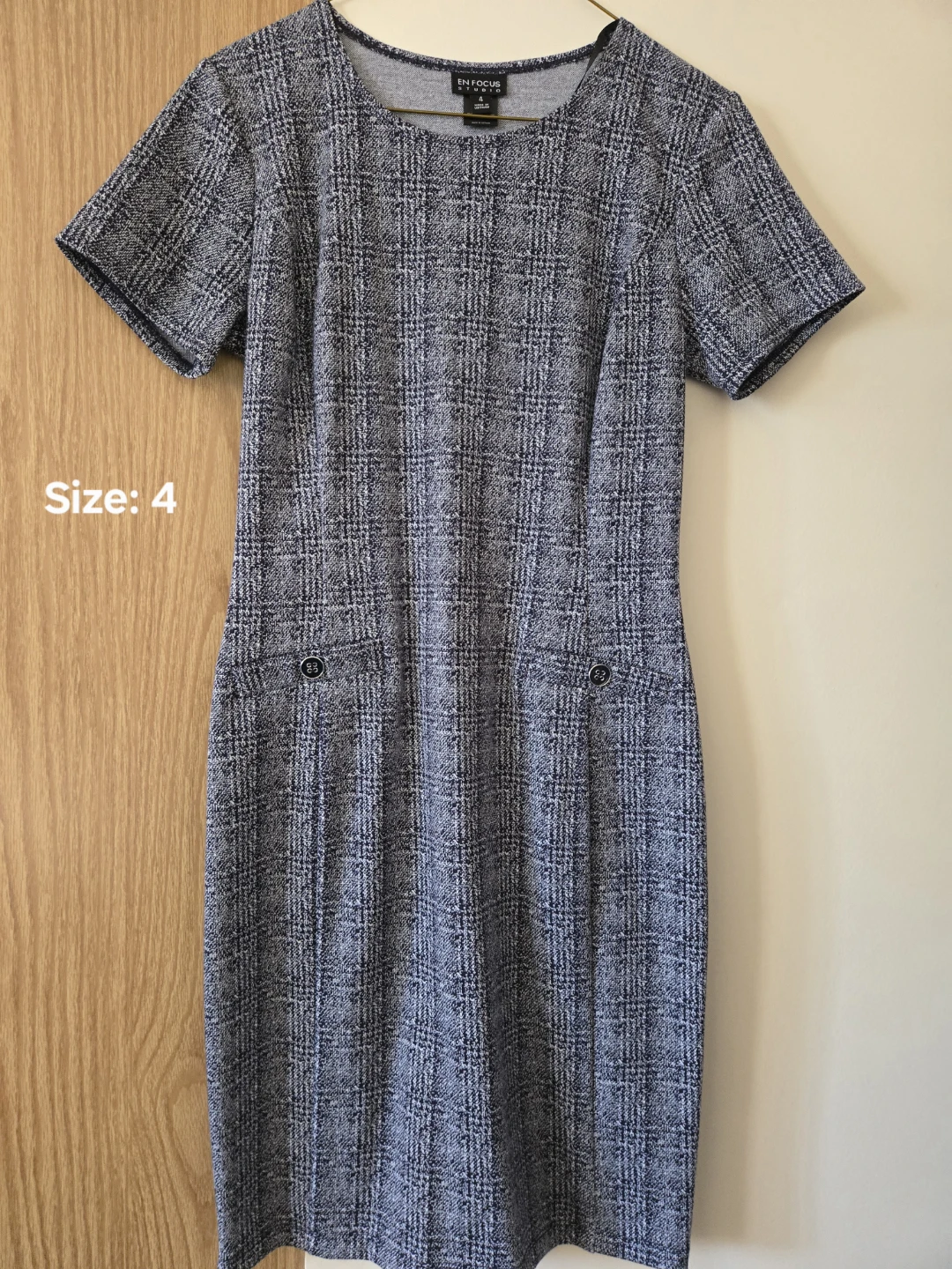 EN FOCUS Women's Plaid Sheath Dress Size 4