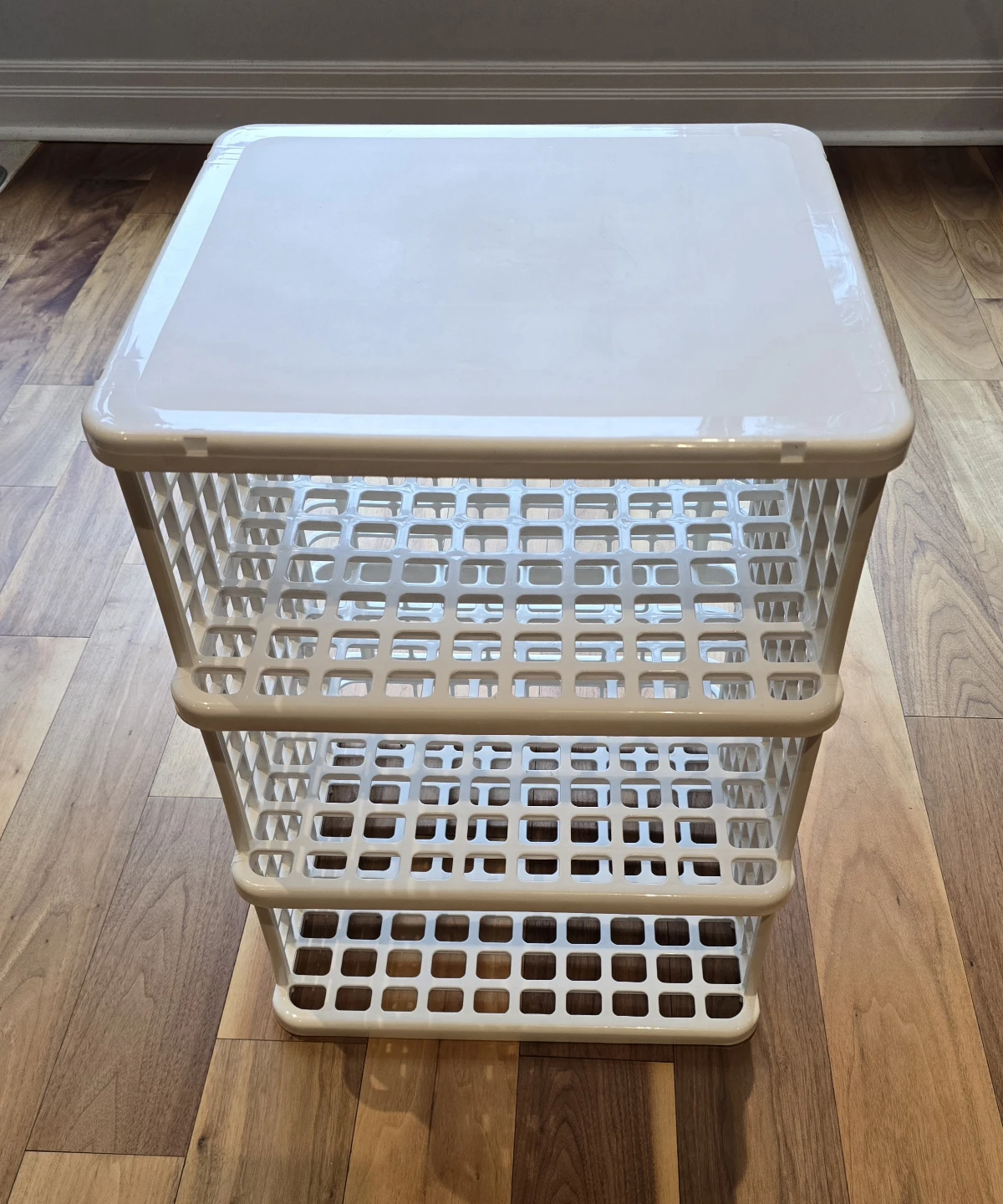 White 3-Tier Plastic Storage Rack