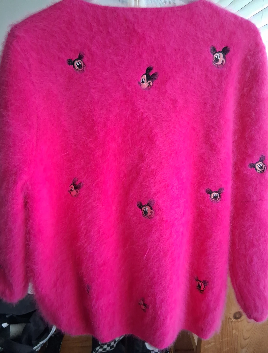 Hot Pink Mickey Mouse Fuzzy Cardigan - photo 3