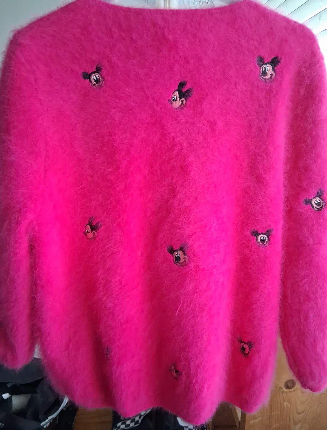 Hot Pink Mickey Mouse Fuzzy Cardigan - photo 3