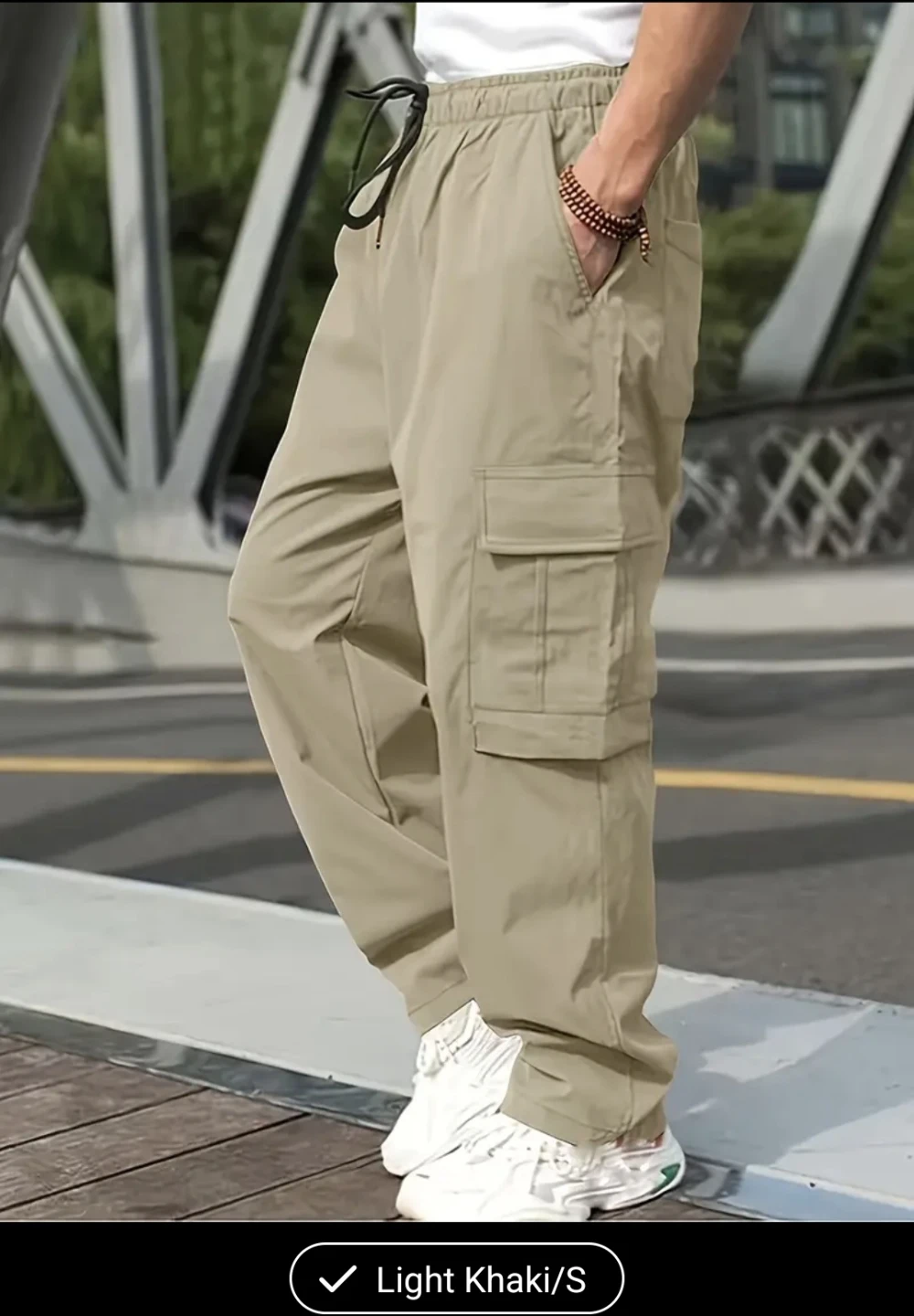Men Light Khaki Cargo Pants size S