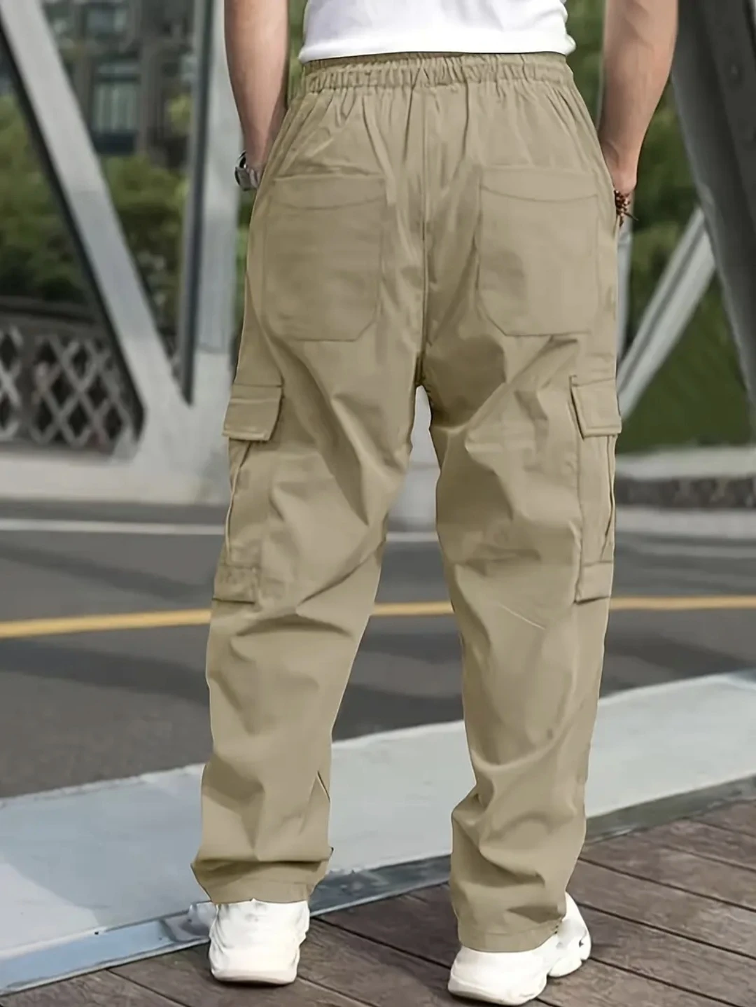 Men Light Khaki Cargo Pants size S - photo 2