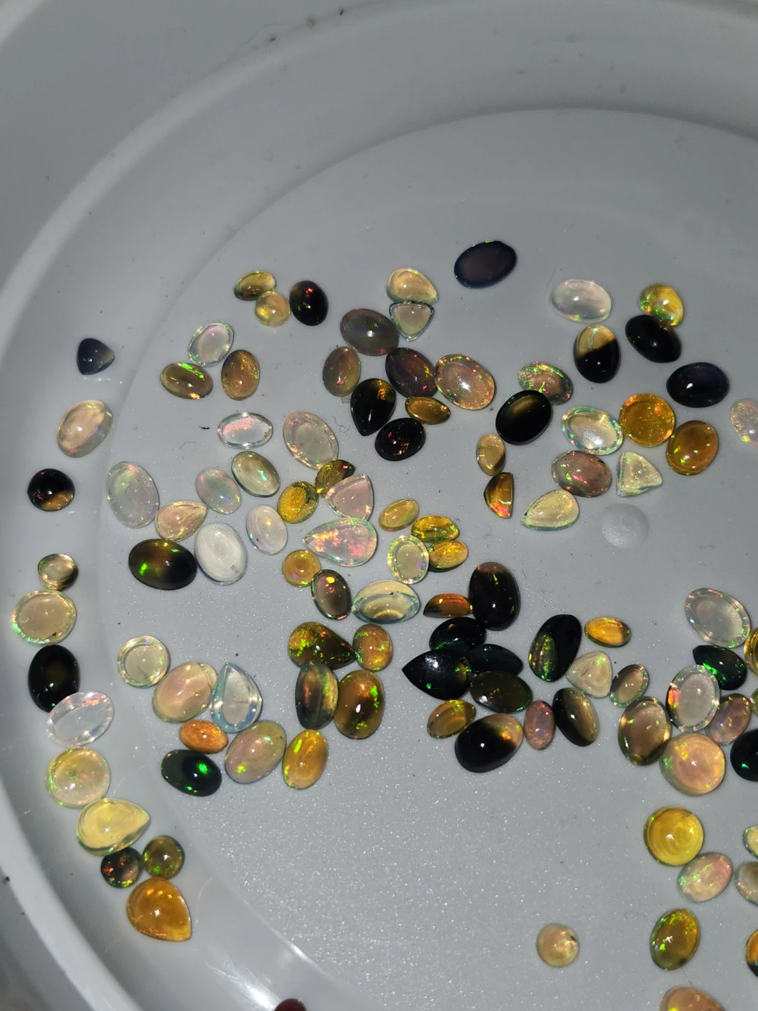 Natural Ethiopian opal and smoked opal