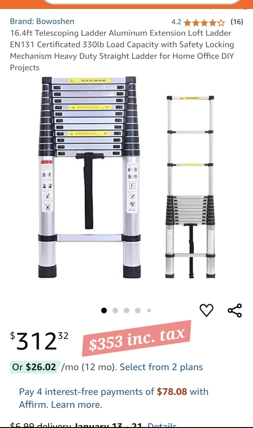 16.4ft Extendable Ladder *new - photo 3