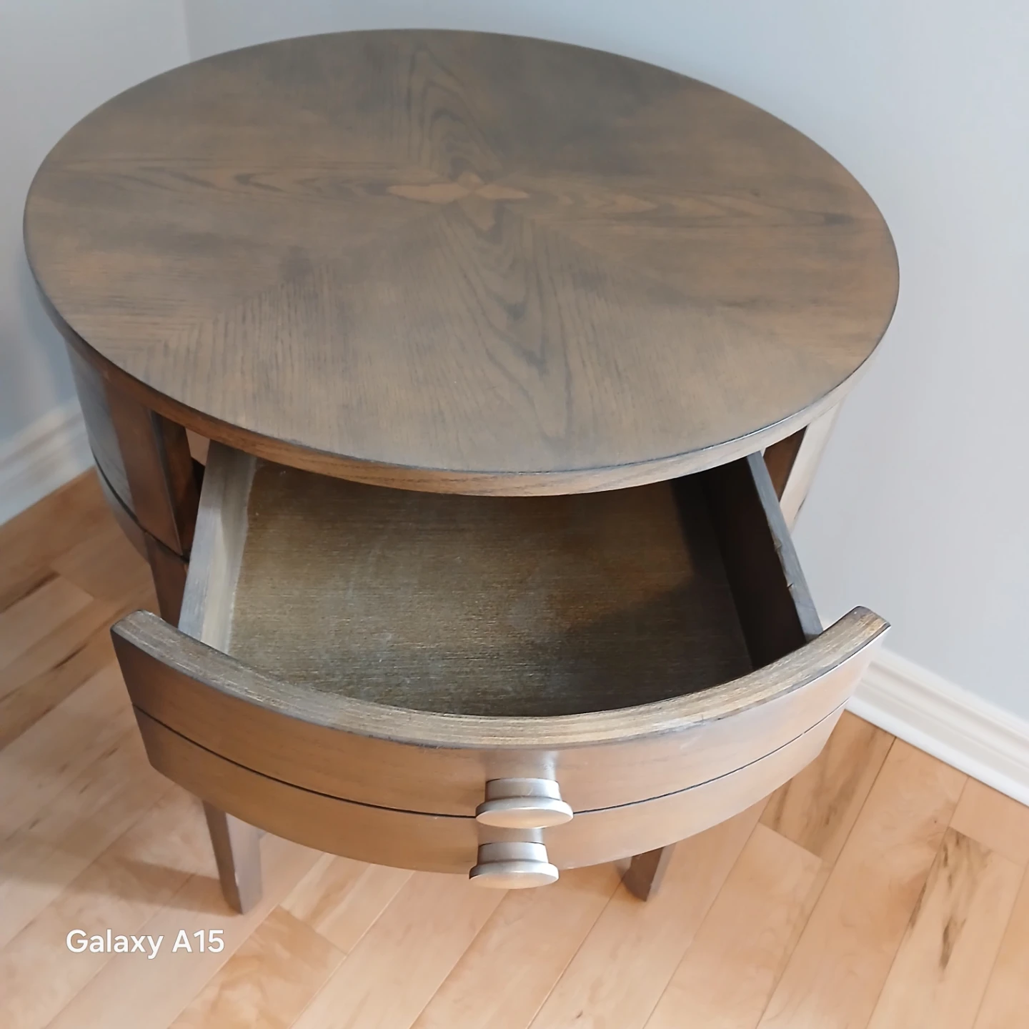 MOVING SALE - Round End Table with Drawer - photo 3