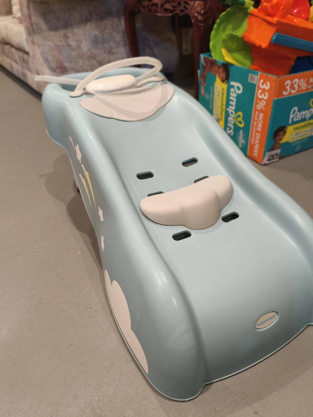 Light Blue Baby Bathtub with Drain Hose