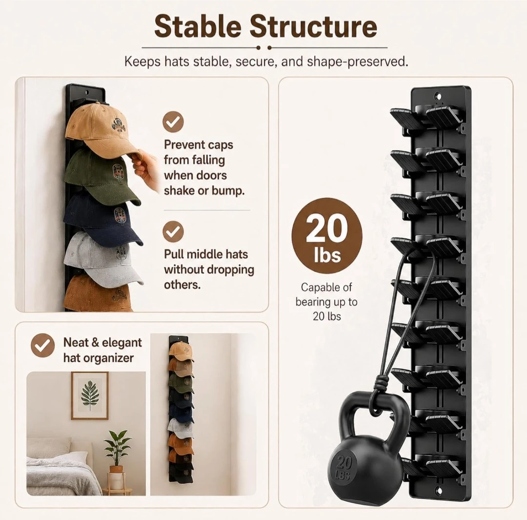Baseball Hat Organizer Rack - photo 4