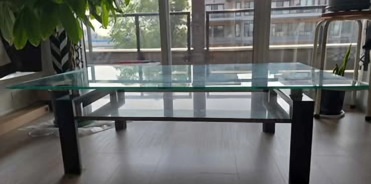 Modern Heavy Duty Tempered Glass Stone Coffee Table