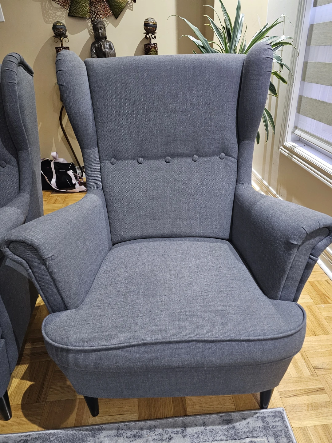 New IKEA Grey  Wingback Armchair  original price $ 700 + Tax