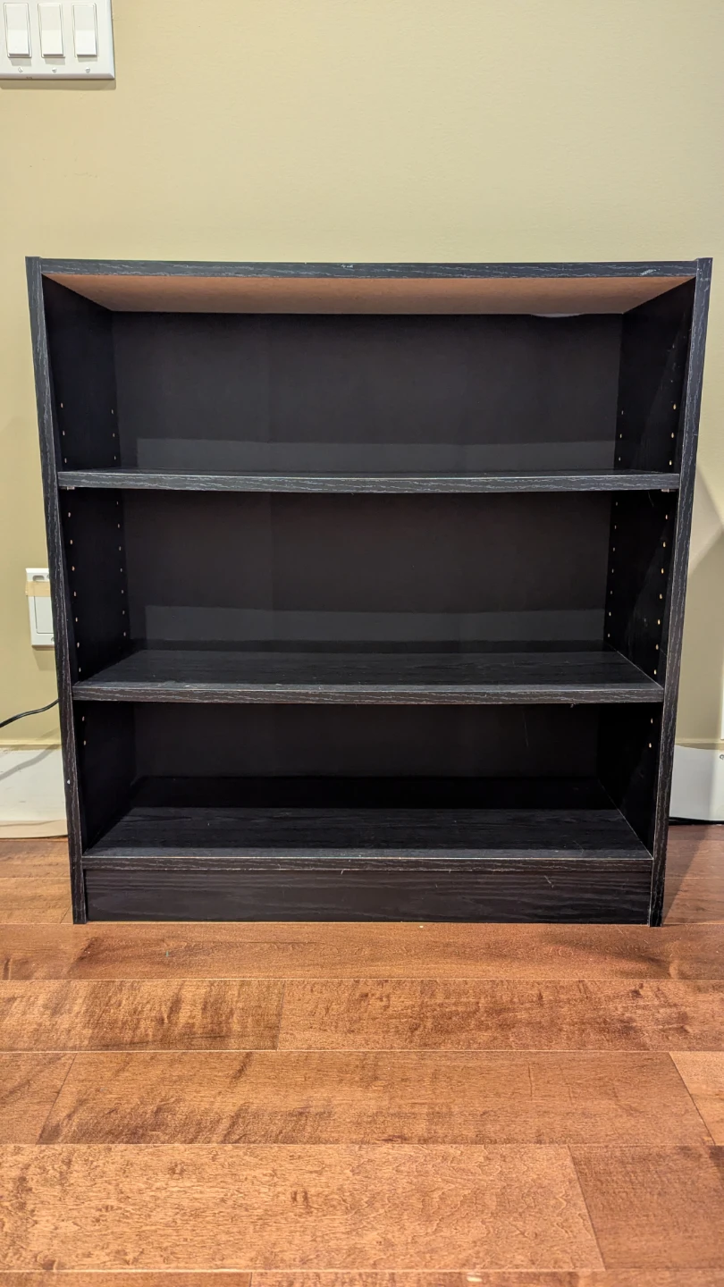 Black 3-Shelf Bookshelf