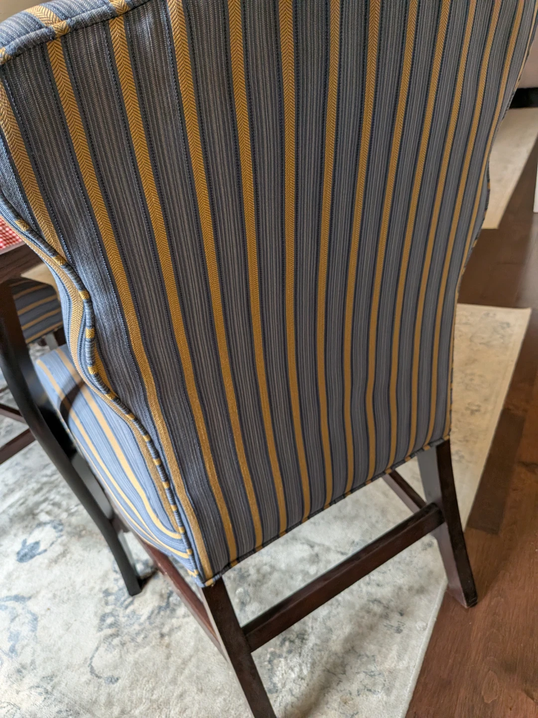 Striped Upholstered Dining Chair - photo 5