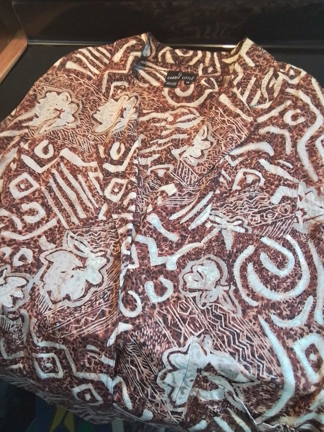 Vintage Carole Little 100% Silk Abstract Blazer - photo 3