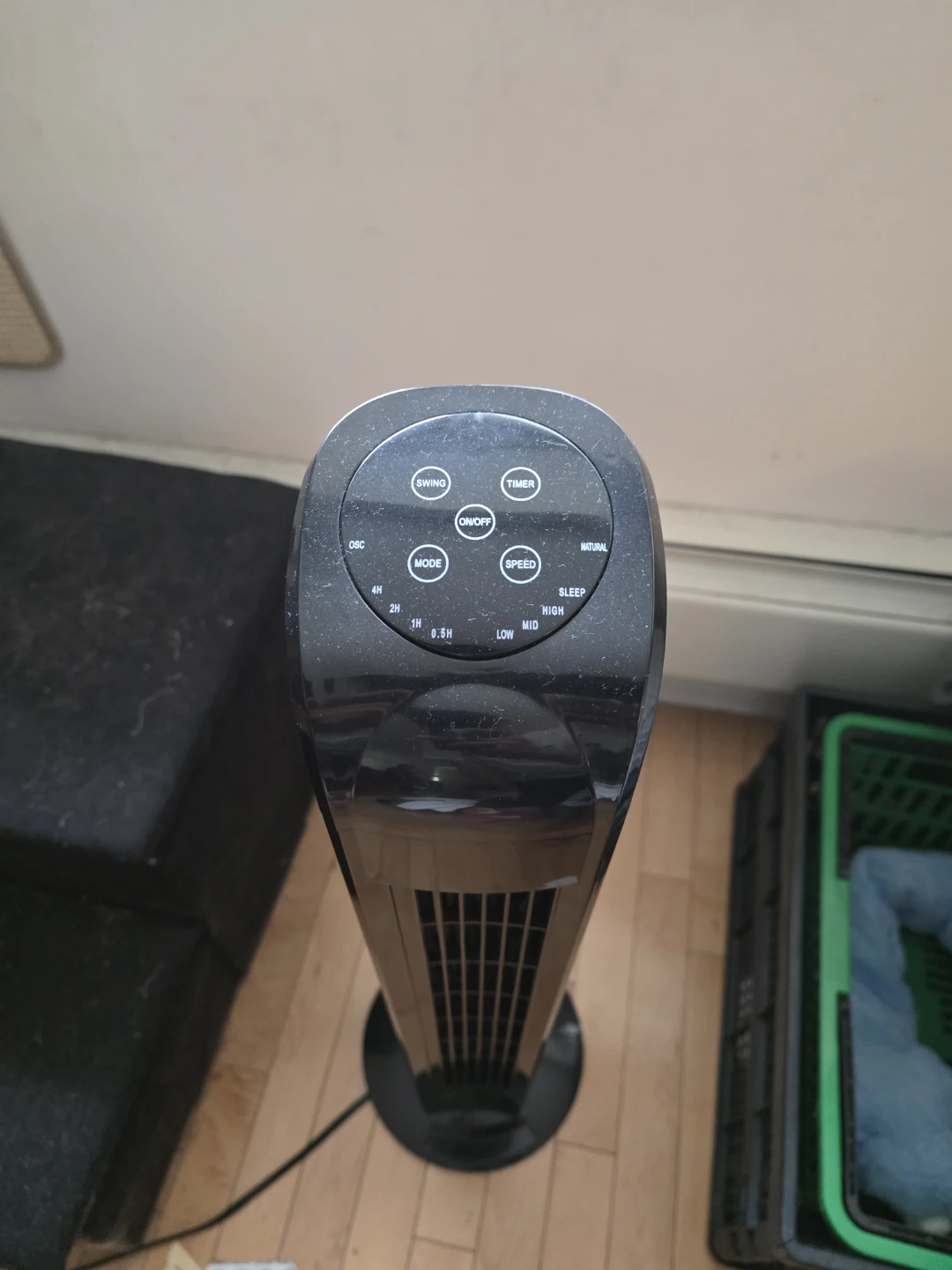 Black Oscillating Tower Fan