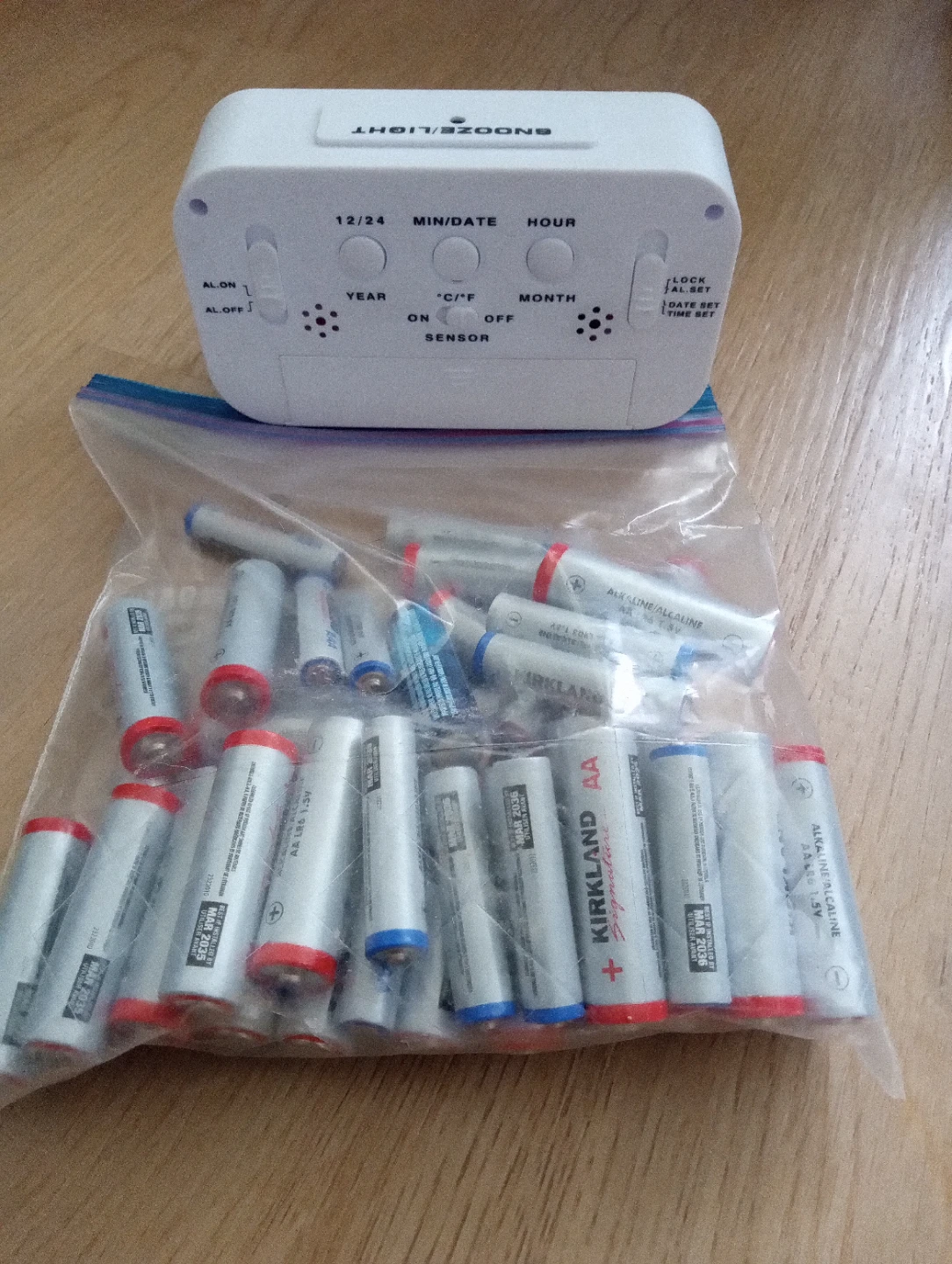 Alarm clock and batteries, used a few times moving sales $15.