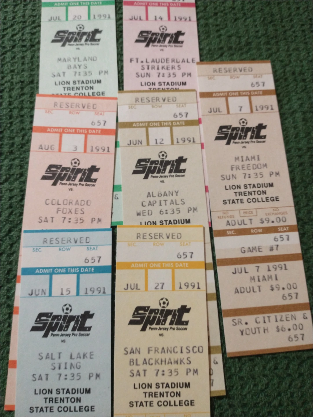 1991 Penn-Jersey Spirit Pro Soccer Unused Tickets - photo 4