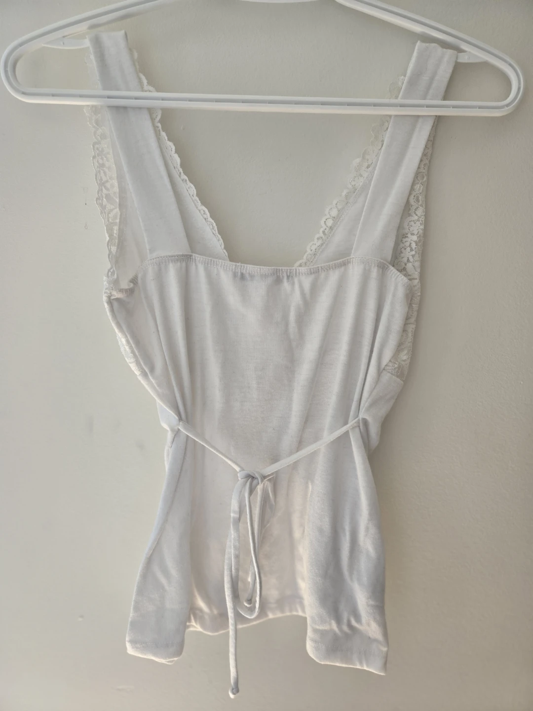 White Lace Trim Tank Top - M/L - photo 2