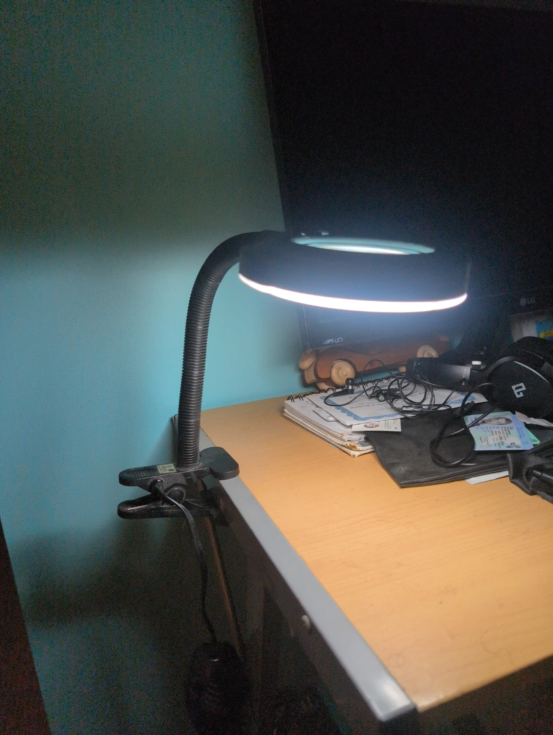 Adjustable Magnifying Desk Lamp with LED Light - photo 3
