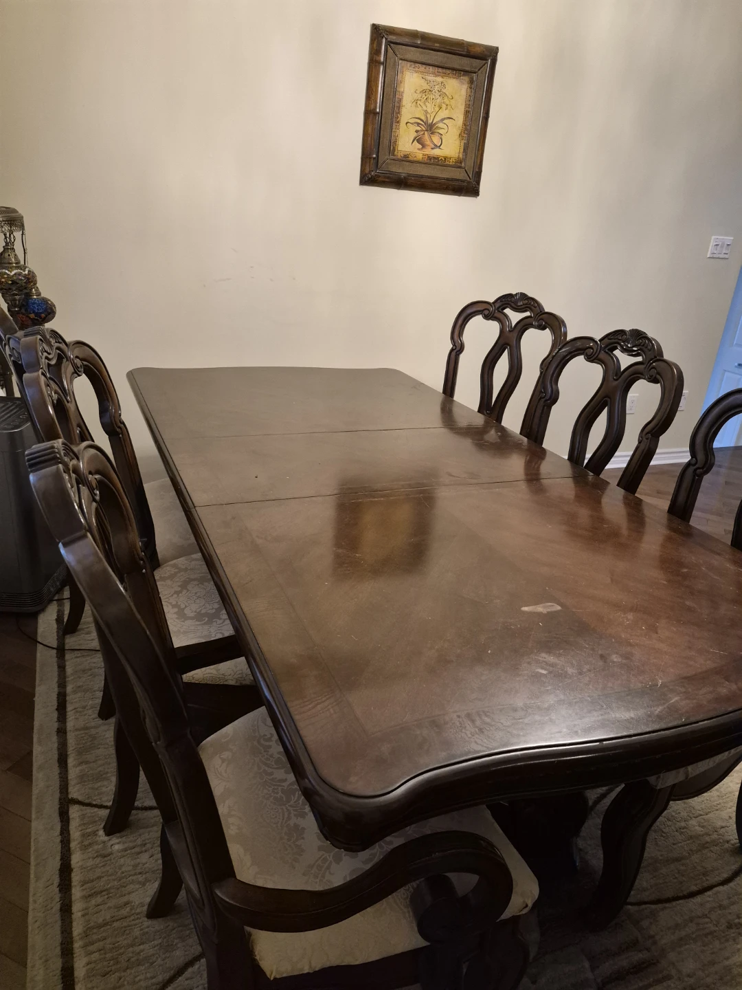 Solid Wood Dining Table Set + Hutch / China Cabinet - 8 Chairs - photo 4