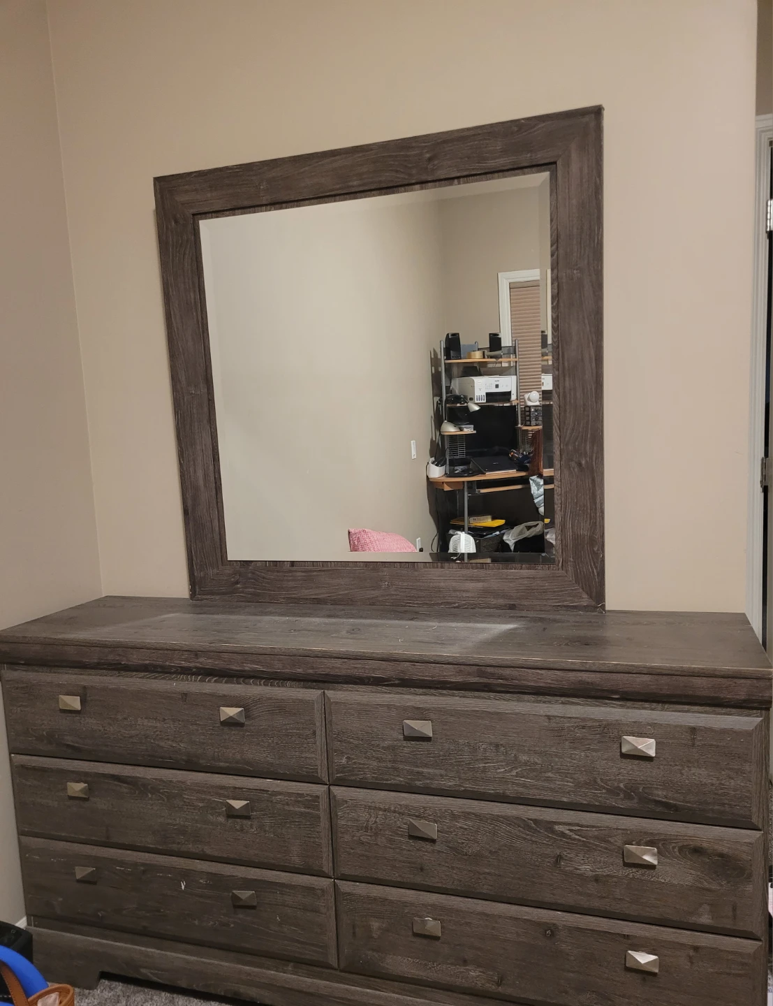 Wooden Dresser with Mirror