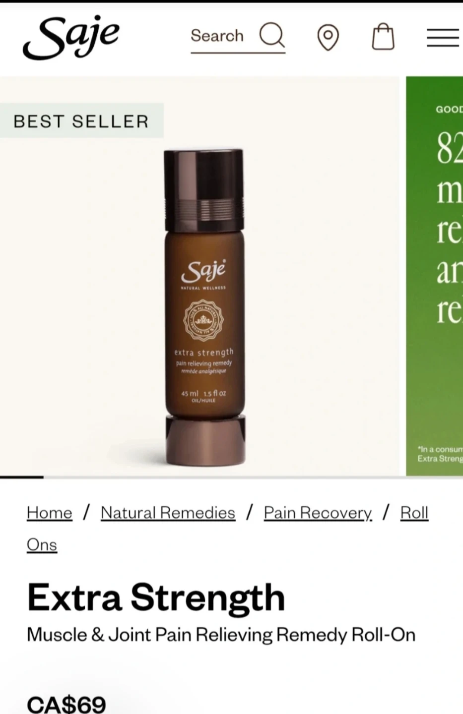 Saje Extra Strength Pain Relief, Peppermint & Detox - photo 2