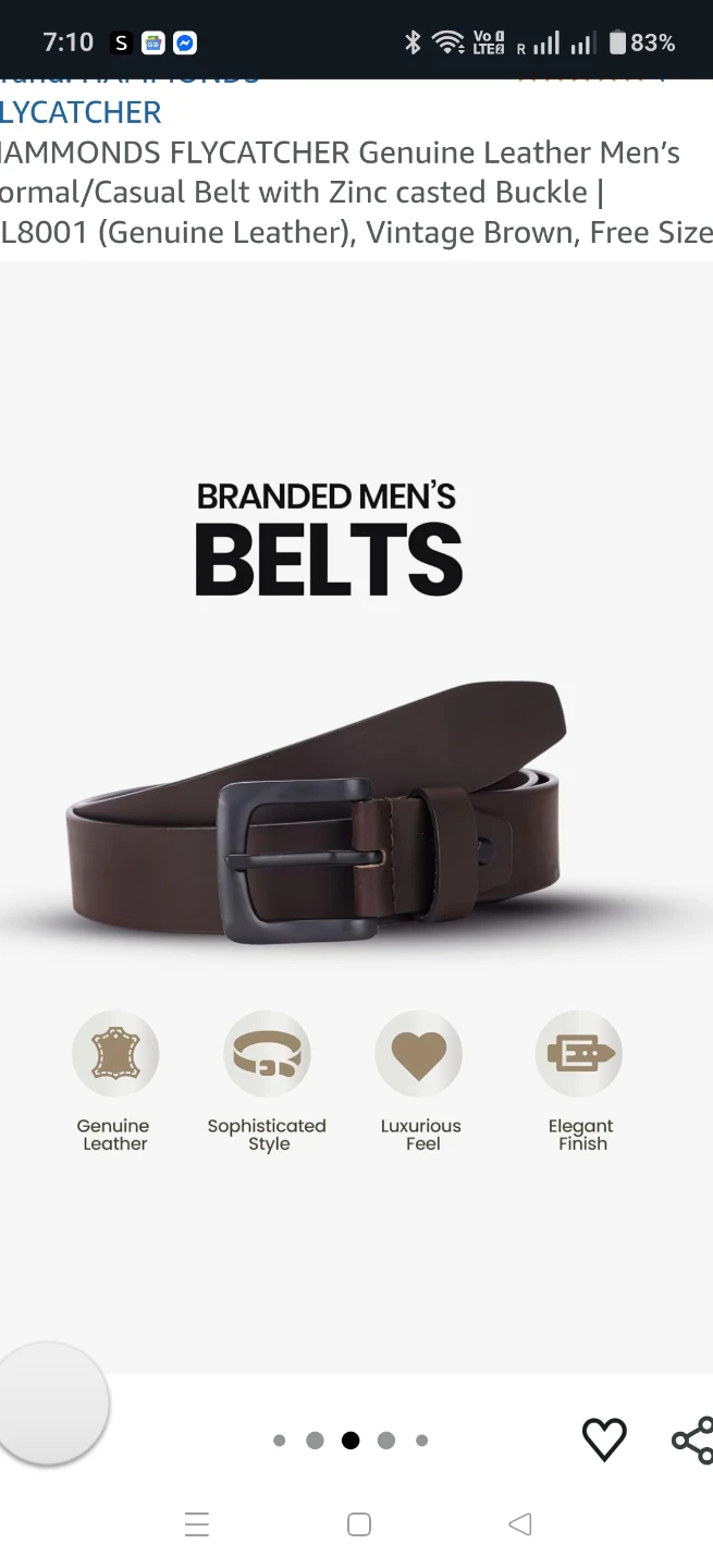 Hammonds Flycatcher Genuine Leather Belt